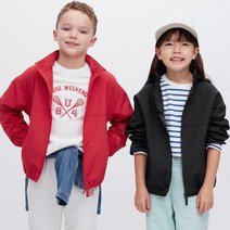 유니클로 키즈 포켓터블 나일론 파카 남아 여아 주니어 아동복 간절기 봄 후드 점퍼 458097