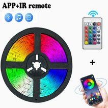 [LED TV 티비] 5M LED 스트립 5050 RGB 빛 블루투스 IR 컨트롤러 유연한 리본 스트라이프 USB DC 5V 다이오드 테이프 TV 백라이트, [01] bluetooth IR, [05] 5m