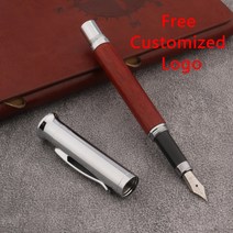 2022 붉은 나무 만년필 백단 스테인레스 스틸 스핀 편지지 사무 용품 잉크 펜 무료 맞춤형 로고|Fountain Pens|, 1개, 단일, A3
