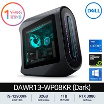 DELL(델) [공식총판] DELL 에일리언웨어 오로라 R13 데스크탑 PC DAWR13-WP08KR Dark i9-12900KF DDR5 32GB SSD 1TB RTX3080