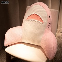 DFMEI 의자 등받이 쿠션 허리 쿠션 사무실 롱 시트 쿠션 침대 요추 쿠션 베개, 핑크샤크【허리 단독 독립 내담 탈부착 가능】