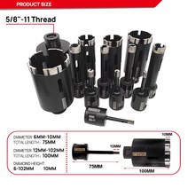 레이저 타일커팅기 레이저 용접 비트 드라이 다이아몬드 드릴링 코어 홀 톱 커터 하드 스톤 화강암 대리, 20 65mm 5 8