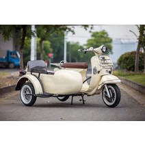 삼륜전기오토바이 3륜 세발 전기스쿠터 펫바이크 사이드카 72v 20a 1000w 3륜, 베이지