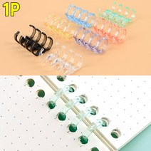 4구 투명 컬러 제본링 1P 셀프 책 복사 제본기 재본 와이어스프링, 색상, 검정