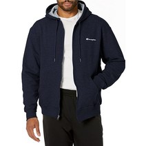 Champion 남성용 파워블렌드 그래픽 풀 후드집업 네이비-Y08160 XL