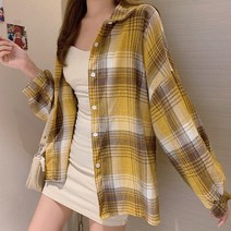 주디앤 여성 카즈 체크 오버핏 남방