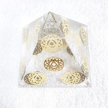 크리스탈피라미드 + 파워스티커 20개 부착 의식상승 - 국내산 12각히란야, 1개