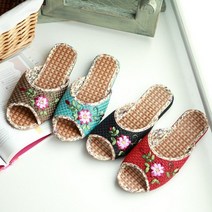 왕골꽃자수 슬리퍼, 옵션선택, 브라운:39-40