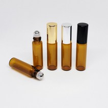 [시니츄]갈색 유리 미니 롤온 공병 아로마 오일 향수 화장품 5ml무료배송, 5ml_블랙