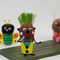잔디인형 만들기 펠트지 홀더 노랑 (1인용), 핑크, 살색