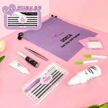 [언더래쉬 증정] A형 인조 부분 가닥 속눈썹 붙이기 눈시림NO 내 속눈썹 빠짐NO 자극없이 편하게 유지 새로운 셀프 속눈썹연장 세트 재료 미브린 유스카 투스텝 8종 풀키트, JC와 C의 중간컬, 10
