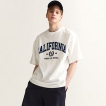 후아유 후아유 캘리포니아 레터 반팔티(오버핏) WHRAD2324U