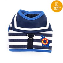 나마스펫 마린룩 강아지 하네스 리드줄 세트, 네이비