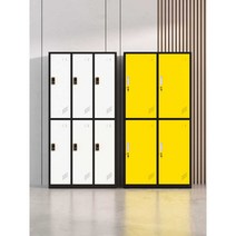 캐비넷 사물함 관물대 미니사물함 철제캐비넷 락커룸 철제, 4  (흰색  노란색 ) 1.4mm