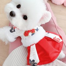 토리팡팡 강아지한복 강아지드레스 애견기모드레스 강아지기모한복 애견치마 191201-2, 레드