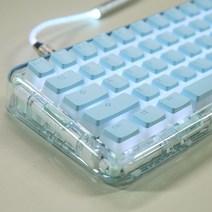 투명 키보드 키캡 더블 스킨 포인트 기계식 예쁜 RGB 커스텀 저소음 PBT 61 68 84 87 104, ., 표준, B.블루  봉투포장