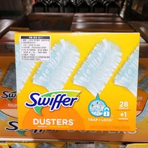SWIFFER 스위퍼 먼지 떨이 청소포 핸들 손잡이 + 청소포 28매, 1상자