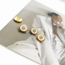 노인 호출기 호출벨 무선호출기 셔츠 여성 의류 장식 액세서리에 대 한 10pcs 12mm 작은 단추 의류에 황금 진주 DIY 바느질, [01] 1, [01] 12mm10pcs