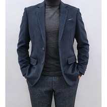 가르시아 가을 겨울 울 모직 네이비스테치 빅사이즈 남자 콤비 자켓 정장 마이 블레이저