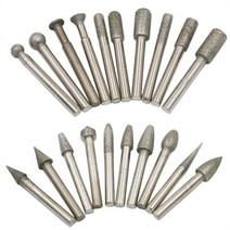20pcs 생크 직경 6mm 다이아몬드 포인트 세트 장착 포인트 연삭 버 다이 그라인더 조각 라우터 비트