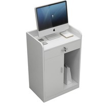 매장 가게 포스다이 계산대 테이블 책상 인포메이션, 화이트 마블 둥근 모서리 60x40x92cm