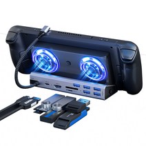 스팀 데크 도킹 스테이션 TV 베이스 스탠드 5 in 1 허브 알루미늄 합금 홀더 도크 60Hz HDMI 호환 USB-C 증기 데크 콘솔용, 10-in-1-알루미늄합금