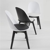 아트박스/꼬모까사 스텔톤-체어(1+1)6종택2, 블랙(화이트방석)/화이트(블랙방석)