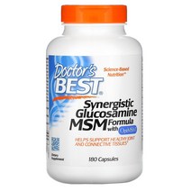 Doctors Best OptiMSM이 함유된 시너지스틱 글루코사민 MSM 포뮬라 캡슐 180정
