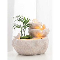 미니분수대 실내분수대 분수 가습기 장식 개업, 블랙 (식물 없음-무화 포함) 업그레이드 모델