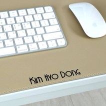 알피나 가죽 데스크매트 책상 패드, 800x400, 01.크림, 레터링각인