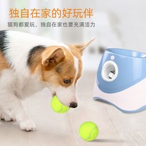 공던지는기계 자동 장난감 기계 강아지 고양이 볼 던져주는 분리불안 보상, D. 파란색머신+테니스공3개