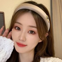 샤방 깔끔한 새틴에 골드팬던트로 포인트 준 핸드메이드 헤어밴드 ﻿3컬러 도톰한 스폰지머리띠HB-1008