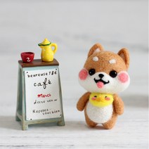 올마이DIY 양모펠트 니들펠트 양모공예 패키지 세트 울 인형만들기 60종 모음, NO_13.아기 시바