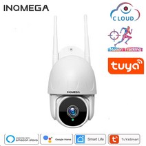 INQMEGA TUYA PTZ 카메라 스마트 클라우드 야외 자동 추적 1080P IP 카메라 Google 홈 Alexa 비디오 감시 CCTV 보안 캠, 1080P 128GB 추가, 협동사, 미국 플러그