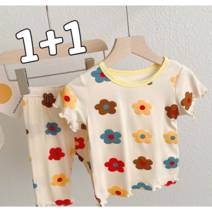 1+1 여름 아기내복 실내복 키즈 아동 유아 아기 7부 5부 치즈 배앓이방지