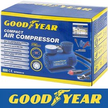 자동차 자전거 Goodyear Car Tyre Air Compressor Pump Bike Cycle Compact 3m Cord 12V Inflator, 한개옵션0