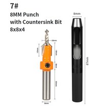 카운터싱크 비트 보어 YUSUN 우드 페이스 밀용 펀치 라우터 목공 밀링 커터 8mm 생크 카운터 싱크 2 개, 8x8x4.0with Punch