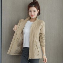 몬드스팟 여성 깔끔한 허리 스트링 바람막이 점퍼 자켓/YY1373