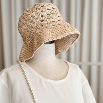 [DIY] 모아레이스버킷햇뜨기 코바늘모자뜨기 뜨개모자패키지, 베이지, 1개