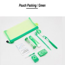 8 개/대 교정 도구 키트 구강 위생 관리 치아 청소 칫솔 입 미러 치간 치실 스레, 06 Green - Pouch