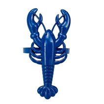 천 린넨 디자인 호텔 재사용 리유저블 냅킨 해안 바다 생물 금속 링 6 PCS 블루 해상 홀더 홈 식탁 연회 가족 모임, [10] Blue crayfish6pc