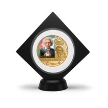 전자 MC2 유명한 물리학자 금도금 기념 동전 세트 홀더 소장용 도전 교육 기념품 선물, [09] coin4 with slab case