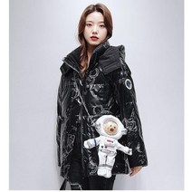 오리털다운 다운재킷 야광패딩 따뜻한 오버핏 우즈핏자켓 하프자켓 유광 블링블링