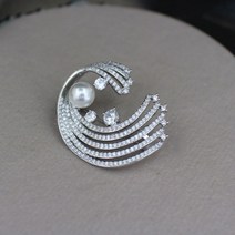 큐빅 진주 브로치 은하수