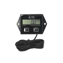 스피드건 타코메타 속도 측정기 lcd digital engine counter tachometer gauge tach hour meter for 2 4 스트로크 가솔린 방수, 블랙