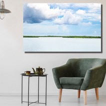 고요한 강 와이드 풍경 사진 그림 액자 10호(53x33cm)