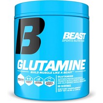 Beast Sports Nutrition 글루타민 무향 - 10.58 온스 Build ampamp 근육 유지 지구력 증가 회복 촉진 성장 60인분