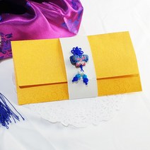 청첩장 결혼식답례 용돈 봉투 초대장 예단 상품권 황색 기쁨