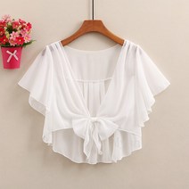 [Myshe]여성 여름 패션 볼레로 가디건 쉬폰 가디건 M1 S100722
