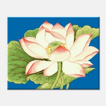 모모픽스페인팅 푸른빛연못 연꽃 (B) (물감 2배) 수련 꽃그림 40x50cm DIY명화그리기 페인팅 정물화 거실그림액자